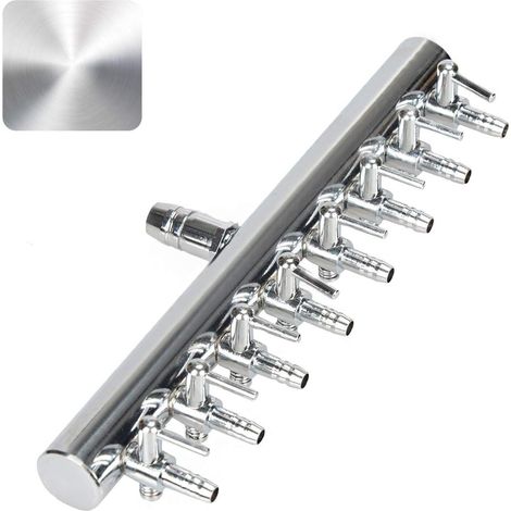 Distributeur d'air 8 voies pour aquarium, vanne à levier de régulation de débit, accessoire de pompe avec clapet anti-retour et ventouses, kit de splitter pour oxygénation (1/5)