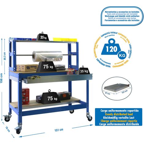 -CAHERSA- MESA DE TRABAJO SIMONWORK BT6 METAL 1BOX 1200x735 AZUL (1/5)