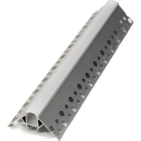 Jandei - Perfil de aluminio esquina exterior 2 metros para integración en escayola/pladur