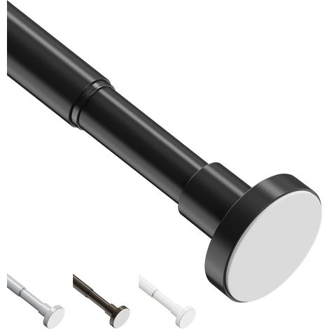 Tringle à rideau télescopique sans perçage 55-85 cm, diamètre 25 mm, rail de rideau de douche réglable pour armoire, fenêtre, salle de bain, noir