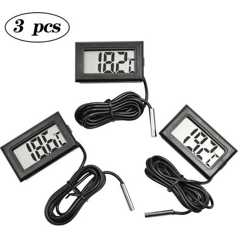 Set termometro per acquario da 3 pezzi, cavo nero da 1 m + 2 batterie gratuite (1/4)
