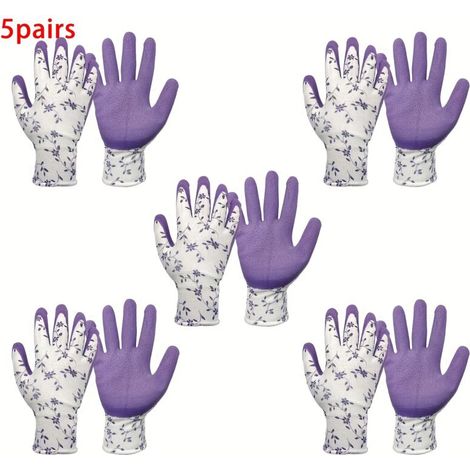 5pc gant/râteau, gants en mousse de latex imprimés et râteau en plastique, adapté pour le camping extérieur et autres scénarios-DOU