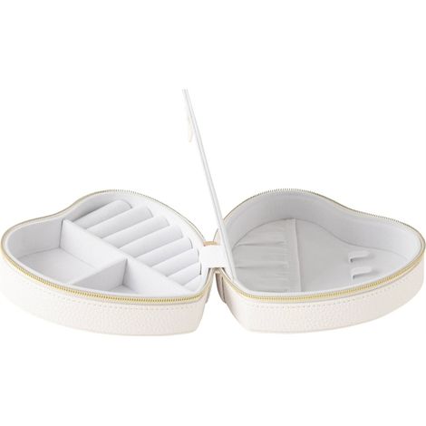 Boîte à bijoux cœur blanche - blanc avec détails dorés (1/5)