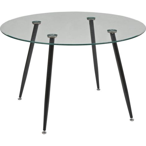 Tavolo da pranzo in vetro temperato a 4 posti ostras d120cm - Atmosphera créateur d'intérieur