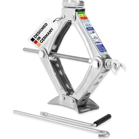 alca® Scherenwagenheber Kompakt 1t – Robuster Wagenheber aus Stahl, geeignet bis -50° C, 360° drehbarer Sattel, Hubhöhe 100-350mm, Gewicht ca. 2 kg, TÜV & GS
