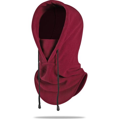 1 Stück multifunktionale Fleece-Ski-Sturmhaube/Mütze für kaltes Wetter, Outdoor-Aktivitäten wie Skifahren, Motorradfahren, Bergsteigen, Camping, Wandern und Winter (Burgunderrot) 33 x 54 cm