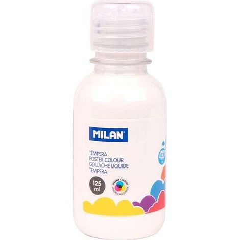 Botella de 125 ml con tapón dosificador. Témpera fabricada con pigmentos de calidad y resistentes a la luz. Los colores son vivos y puros gracias a su