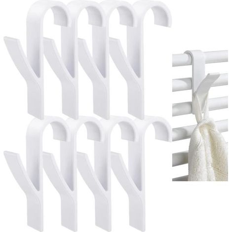 8pcs Crochet Radiateur sèche serviette, Seche Serviette Salle de Bain pour Radiateurs plastique,Patères Radiateur de Salle de Bain (1/4)