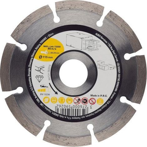 Disque Diamant Pour Béton, Diam.115 Mm (1/3)