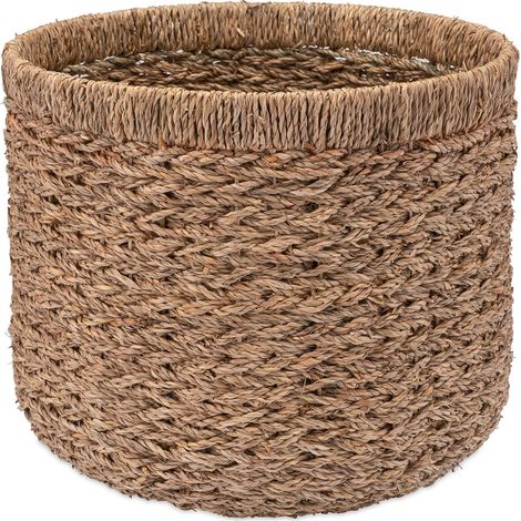 Decorasian Panier de rangement, rond, tissé en jonc de mer, durable (1/5)