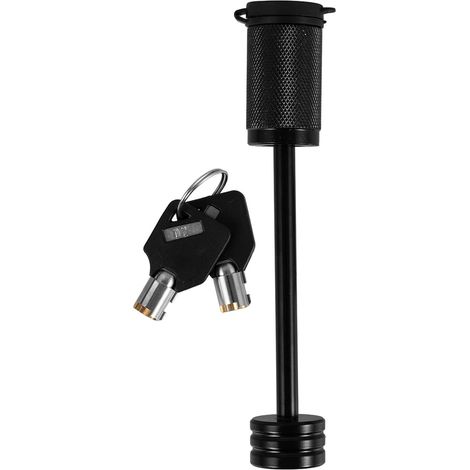 Verrou Ensemble Alliage de Remorque Récepteur en D'attelage de Zinc Noir de Verrouillage Polyvalent Sécurité Optimale pour Lors du Remorquage (1/5)