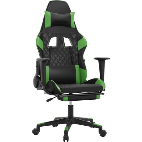 Maison Exclusive - Sedia da Gaming con Poggiapiedi Nero e Verde in Similpelle