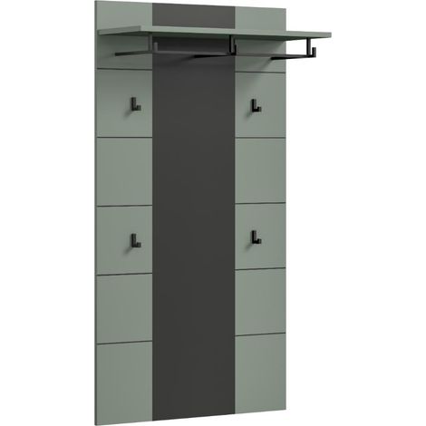 Canu Wandgarderobe 4 Haken staubgrün, dunkelgrau.