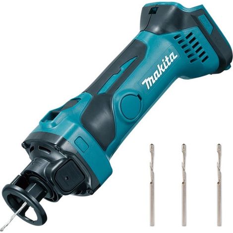 Makita DCO180Z 18v Lithium Ion Cordless Drywall Cut Out Tool Cutter + 3 Cutters (1/4)