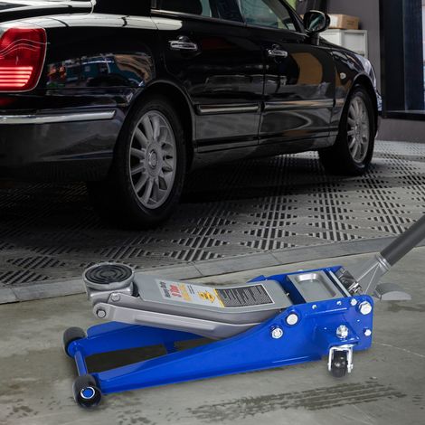 Cric idraulico a carrello 3T 67x33x51 cm acciaio blu, stile industriale, garage FloraGrace (1/5)