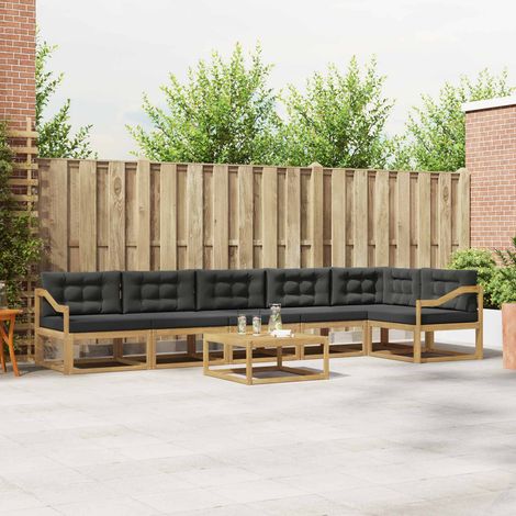 vidaXL Outdoor-Sofagarnitur 7 pcs Weiß und Anthrazit 79 x 79 x 37 cm (1/5)