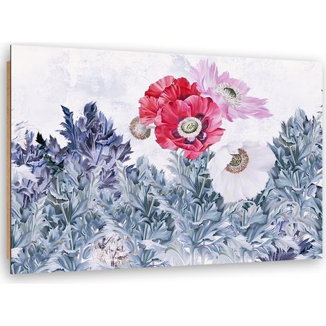 Quadro deco panel, Poppies dipinti in giardino - 90x60 (1/5)