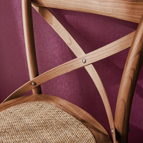 Lot de 2 tabourets de bar bistrot vintage en bois d'hévéa effet noyer avec repose-pieds