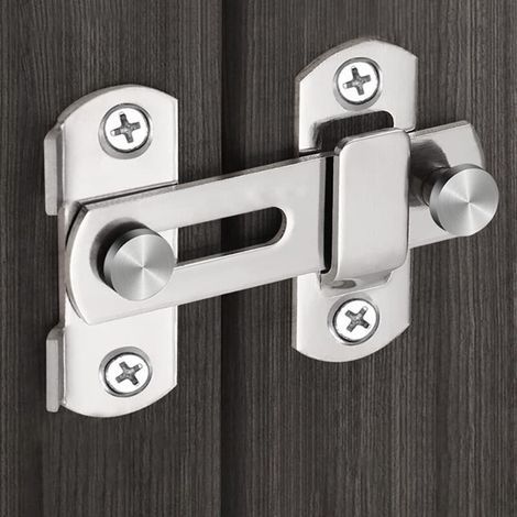 Sliding Door Lock, Shutter Lock, Door Latch, Gate Lock, Toggle Bolt with Screws for Door, Window, Cupboard and Garden, Brushed Stainless Steel Finish (1/5)