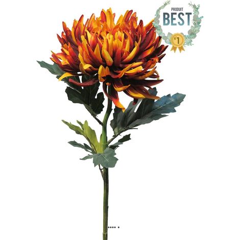 Chrysanthème artificiel, H 63 cm Orange - BEST - couleur: Orange (1/4)