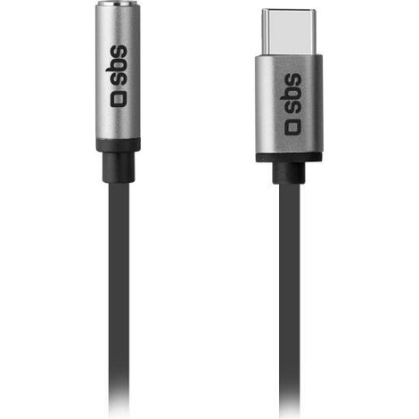 SBS TEADAPTJACKTYCK cable de teléfono móvil Negro 0,15 m USB C 3,5mm (1/2)