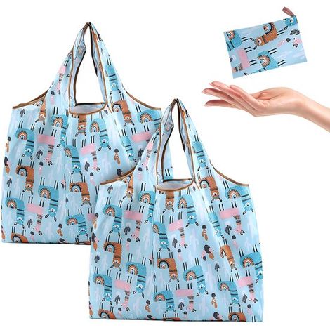 Bolsas de la compra，2 unidades，5240 cm，1410 cm plegadas，Bolsa de supermercado portátil，Bolsa de la compra ecológica，Bolsa de tela Oxford (1/5)