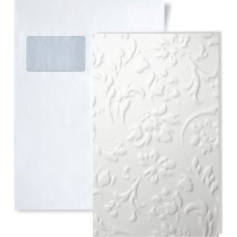 1 SAMPLE PIECE S-13473 WallFace FLORAL WHITE Leather Collection Sample of wallcovering in DIN A5 size (1/2)