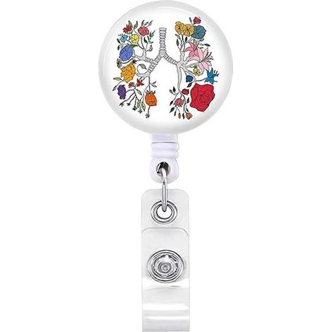 Porte-Badges Rétractable - Enrouleur 65 Cm Avec Clip Pivotant 360° - Pour Personnel Médical Et Bureau - 1 Pièce (1/5)