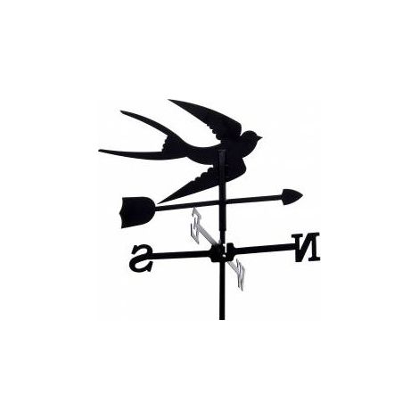 Girouette de jardin hirondelle en fer forgé – Peinture époxy haute température – Découpe au laser – Hauteur 70 cm, largeur 50 cm – Outils Et Nature