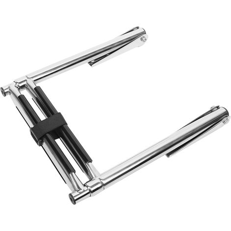 Scaletta telescopica a 2 gradini in acciaio inox per barche, estensibile e antiscivolo per pontile e piscine di yacht.