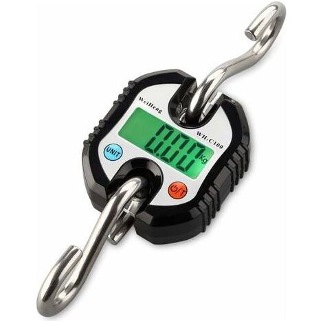 Pèse-Bagage - Balance À Crochet Numérique LCD 150 Kg - Pour Valises Bagages Colis Ferme Usine - 2 Crochets Acier Inoxydable - Portable (1/5)