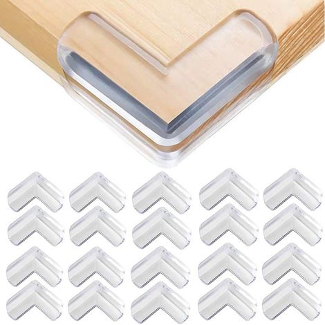 Protections D'angle - En Pvc Souple Transparent - Pour Coins De Meubles Et Tables - Lot De 20 (1/5)