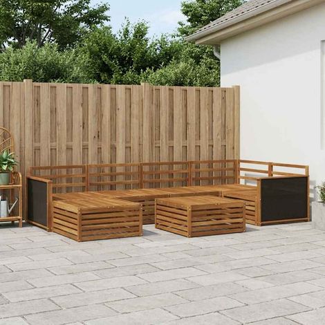 vidaXL Outdoor Sofa Set 7 pcs Natural (1/5)