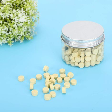 Lot de 200 sceaux de cire octogonaux nacrés pour emballage de bouteilles pour enveloppes, documents, invitations de mariage (jaune clair) (1/5)