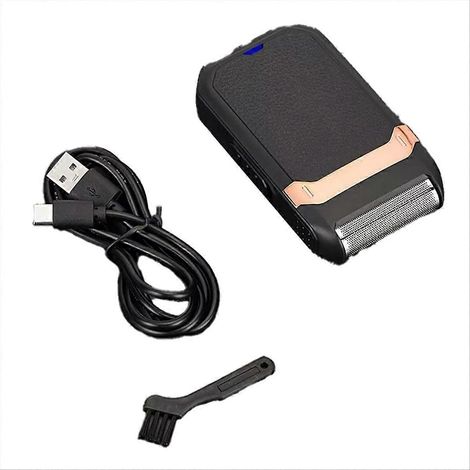 Tondeuse à barbe électrique pour hommes, étanche, portable, sans fil et rechargeable, pour rasage sur peau sèche ou humide, avec chargement USB (1/5)