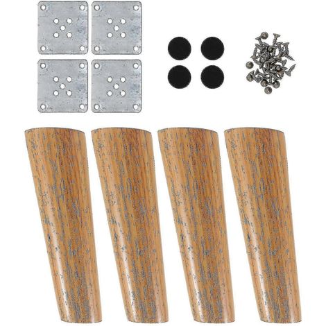 1 jeu de pieds de table style nordique, pieds de meubles en bois massif pour canapé et armoire (1/4)