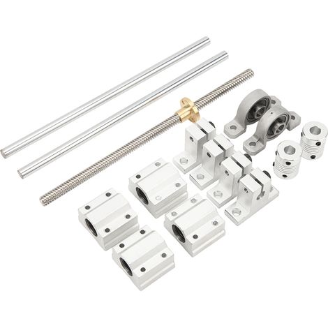 Tige filetée T8x8, arbre de guidage linéaire 8mm, support SC8UU, bloc coulissant à roulement, accouplement flexible 8-250mm, kit vis mère pour imprimante 3D et CNC. (1/5)