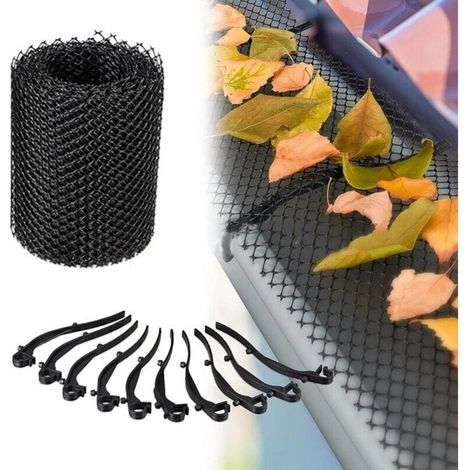 Grillage Protege Gouttiere 6 m x 15 cm Grillage de Protection pour Chéneaux avec Clips de Fixation Protection pour Gouttière 1stk (1/4)