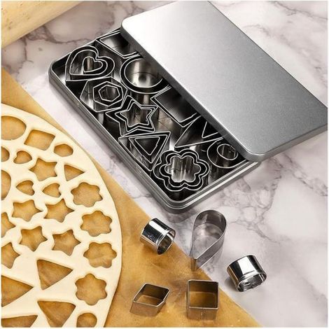 Petits Emporte-pièces en Acier Inoxydable (30 pièces), Lot de mini emporte pièces, Pour découper la pâte, la croûte à gâteau et le (1/4)