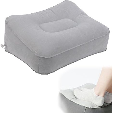 Repose-pieds gonflable réglable pour les voyages et la maison, coussin confortable à placer sous le bureau, idéal pour surélever les jambes et se détendre. (1/5)