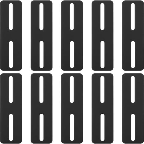 10 Pièces Plaques Perforées 2 Fentes 130x40x3mm Idéales pour réparer meubles en bois, Fixation solide, Métal robuste, 10 connecteurs plats inclus. (1/5)