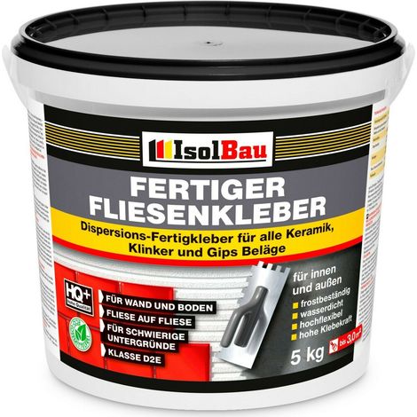 Fliesenkleber Innen und Außen 5 kg Fertigkleber Flexmörtel Weiß Fliesen Kleber (1/4)