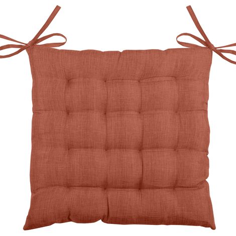 Galette de chaise unie en 16 points Terracotta 40x40 cm