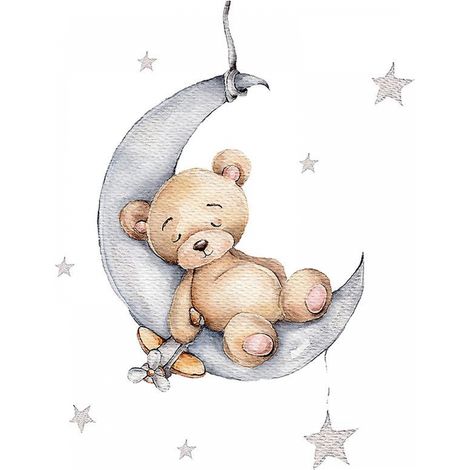 BEBUSINGOTO Pegatinas de pared de osito de peluche para habitación de bebé (Osito de peluche) (1/5)