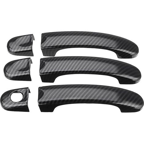 6Pcs Set Abs Carbon 3 Porte Poignées Couvre compatible avec VW Transporter T5 T6 Caddy compatible avec Vans (1/3)