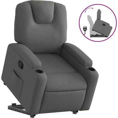 Fauteuil inclinable en tissu gris foncé (1/5)