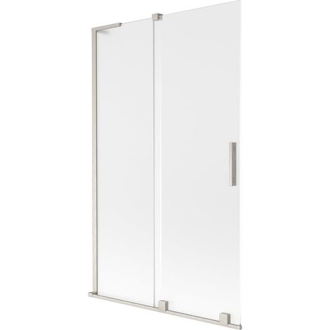 Mexen Velar L pantalla de ducha de 2 hojas correderas 110 x 150 cm, escarchado, níquel cepillado - 896-110-003-31-97 (1/5)