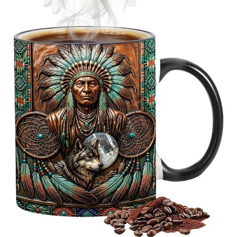 Isolierter Keramikbecher (35 cl) mit Henkel, dekorativ  Isolierte Becher und Tassen für Kaffee und Tee für Erwachsene, Lehrer, Kollegen, Zuhause und Büro (1/5)