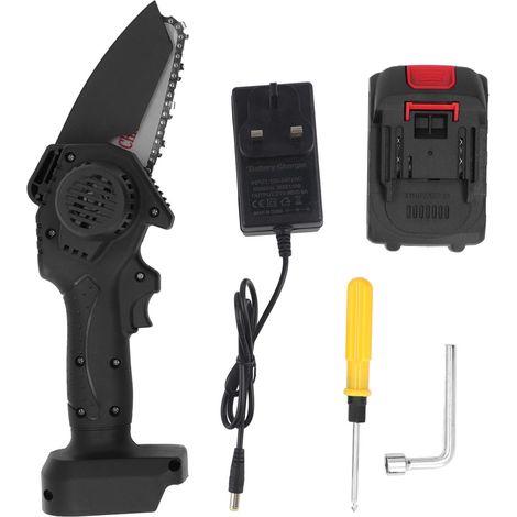 Scie à chaîne mini sans fil rechargeable portative légère pour jardin, avec fiche UK 100-240V (1/5)