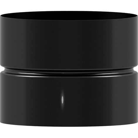 Manguito Union Tubos Estufa Vitrificado Negro Hembra - Hembra Ø 150 mm. Machon, Empalme Tubos Chimena, Empalme Tubos Estufa, (1/2)
